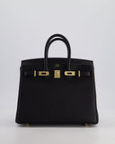*SUPER RARE* Hermes Birkin 25 Retourne Bag in Noir Togo Leather with Permbrass Hardware