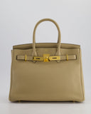 Hermes Birkin 30 Retourne Bag in Trench Togo Leather with Gold Hardware