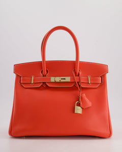 *HOT* Hermes Candy Birkin 30 Retourne Verso Bag in Rose Jaipur Epsom Leather, Gold Chèvre Interior with Permabrass Hardware