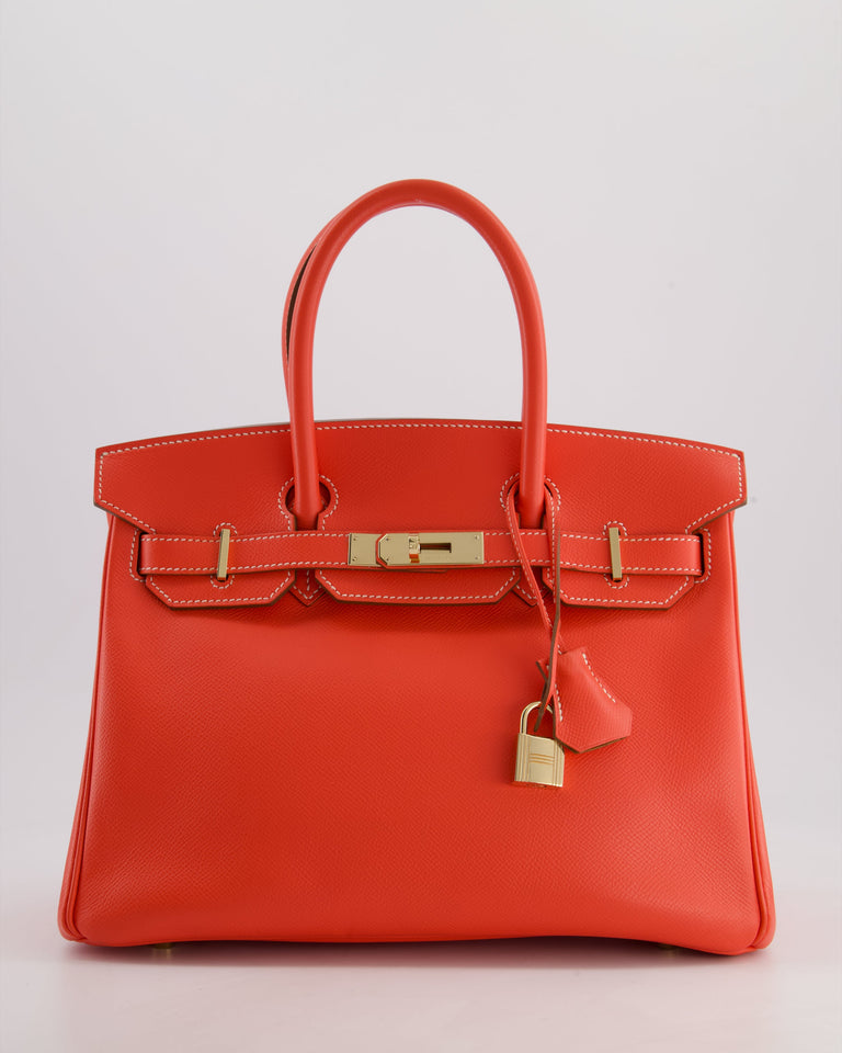 *HOT* Hermes Candy Birkin 30 Retourne Verso Bag in Rose Jaipur Epsom Leather, Gold Chèvre Interior with Permabrass Hardware