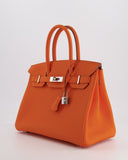 Hermes Birkin 30 Retourne Bag in Orange Minium Togo Leather with Palladium Hardware