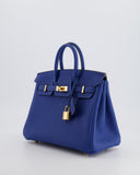 *FIRE PRICE* Hermes Birkin 25 Retourne Bag in Bleu France Togo Leather with Gold Hardware