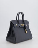Hermes Birkin 25 Retourne Bag in Gris Misty Togo Leather with Permabrass Hardware