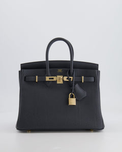Hermes Birkin 25 Retourne Bag in Gris Misty Togo Leather with Permabrass Hardware