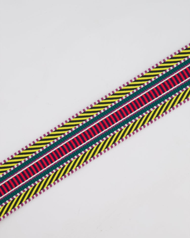 Hermes Multi Colour Canvas Sangle Cavale 50MM Bag Strap with Palladium Hardware