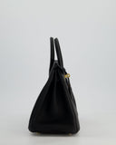 *HOLY GRAIL* Hermes Birkin 25 Retourne Bag in Noir Togo Leather with Gold Hardware