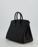*HOLY GRAIL* Hermes Birkin 25 Retourne Bag in Noir Togo Leather with Gold Hardware