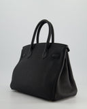 *RARE* Hermes Birkin 30 Retourne Bag in Noir Togo Leather with Gold Hardware