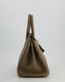 *RARE* Hermes Birkin 30 Retourne Bag in Etoupe Togo Leather with Gold Hardware