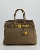 *RARE* Hermes Birkin 30 Retourne Bag in Etoupe Togo Leather with Gold Hardware