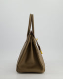 *FIRE PRICE* Hermes Birkin 30 Retourne Bag in Etoupe Epsom Leather with Gold Hardware