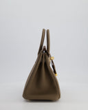 *VERY RARE* Hermes Birkin 25 Retourne Bag in Etoupe Togo Leather with Brushed Gold Hardware