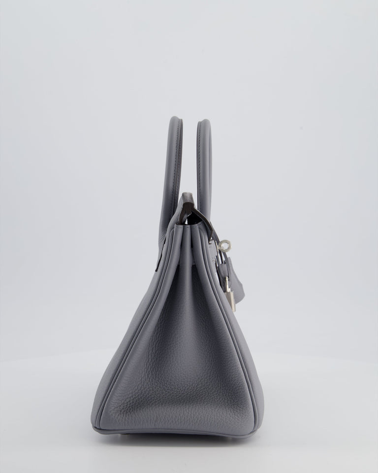 *RARE* Hermes Birkin 25 Retourne Bag in Gris Pantin Togo Leather with Palladium Hardware