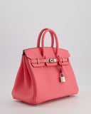 Hermes Birkin 25 Retourne Bag in Rose Azalee Swift Leather with Palladium Hardware