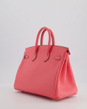 Hermes Birkin 25 Retourne Bag in Rose Azalee Swift Leather with Palladium Hardware
