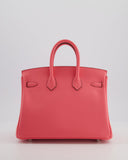Hermes Birkin 25 Retourne Bag in Rose Azalee Swift Leather with Palladium Hardware