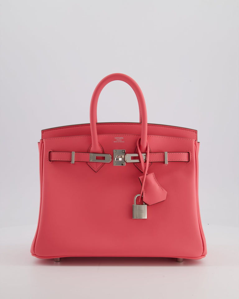 Hermes Birkin 25 Retourne Bag in Rose Azalee Swift Leather with Palladium Hardware