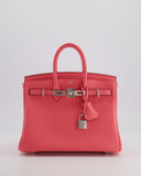 Hermes Birkin 25 Retourne Bag in Rose Azalee Swift Leather with Palladium Hardware