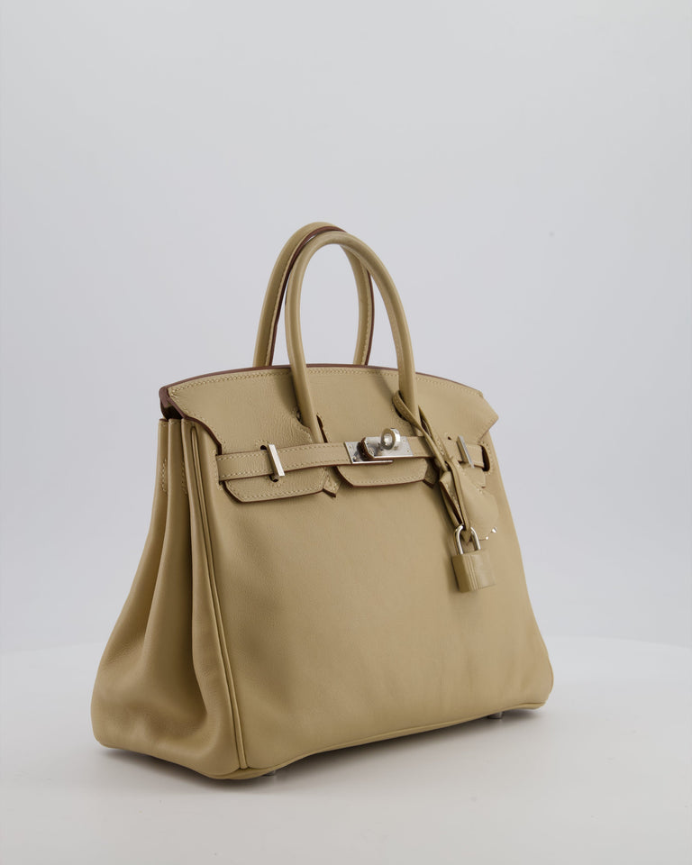 *FIRE PRICE* Hermes Birkin 25 Retourne Bag in Parchemin Swift Leather with Palladium Hardware