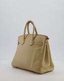 *FIRE PRICE* Hermes Birkin 25 Retourne Bag in Parchemin Swift Leather with Palladium Hardware