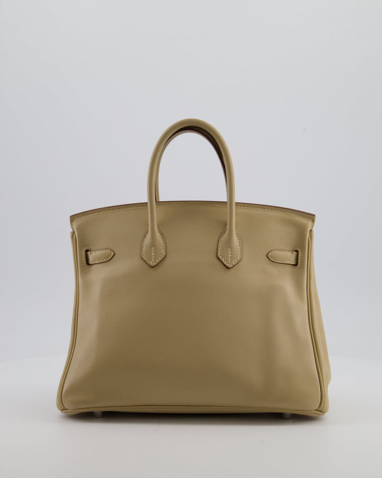 *FIRE PRICE* Hermes Birkin 25 Retourne Bag in Parchemin Swift Leather with Palladium Hardware
