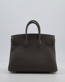Hermes Birkin 25 Retourne Bag in Gris Etain Togo Leather with Gold Hardware