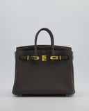 Hermes Birkin 25 Retourne Bag in Gris Etain Togo Leather with Gold Hardware