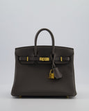 Hermes Birkin 25 Retourne Bag in Gris Etain Togo Leather with Gold Hardware