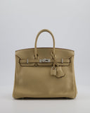 *FIRE PRICE* Hermes Birkin 25 Retourne Bag in Parchemin Swift Leather with Palladium Hardware