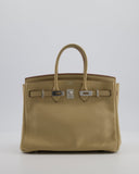 *FIRE PRICE* Hermes Birkin 25 Retourne Bag in Parchemin Swift Leather with Palladium Hardware