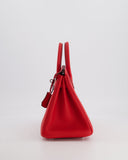 Hermes Birkin 25 Retourne Bag in Rouge de Coeur Togo Leather with Palladium Hardware