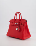 Hermes Birkin 25 Retourne Bag in Rouge de Coeur Togo Leather with Palladium Hardware