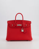Hermes Birkin 25 Retourne Bag in Rouge de Coeur Togo Leather with Palladium Hardware