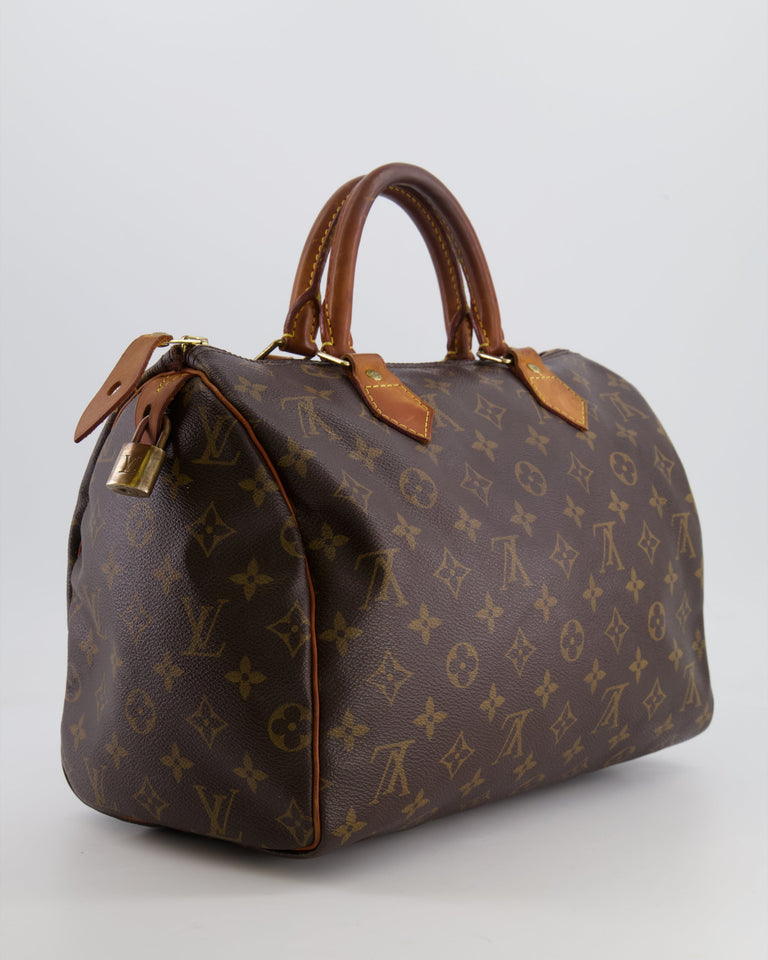 Louis Vuitton Brown Monogram Canvas Speedy 30 Bag with Gold Hardware RRP £1,490