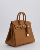 *RARE* Hermes Birkin 25 Retourne Bag in Gold Togo Leather with Brushed Palladium Hardware
