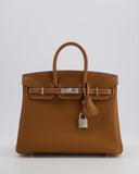 *RARE* Hermes Birkin 25 Retourne Bag in Gold Togo Leather with Brushed Palladium Hardware