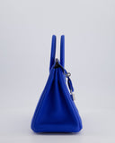 Hermes Birkin 25 Retourne Bag in Bleu Hydra Togo Leather with Palladium Hardware