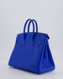 Hermes Birkin 25 Retourne Bag in Bleu Hydra Togo Leather with Palladium Hardware