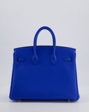 Hermes Birkin 25 Retourne Bag in Bleu Hydra Togo Leather with Palladium Hardware