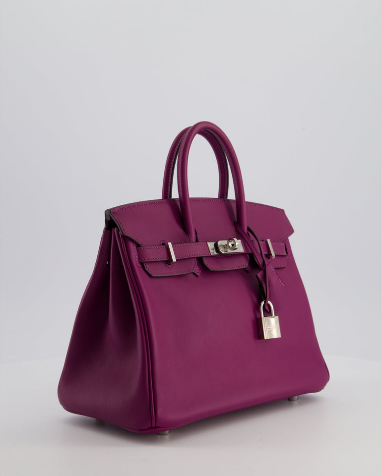 *FIRE PRICE* Hermes Birkin 25 Retourne Bag in Anemone Swift Leather with Palladium Hardware