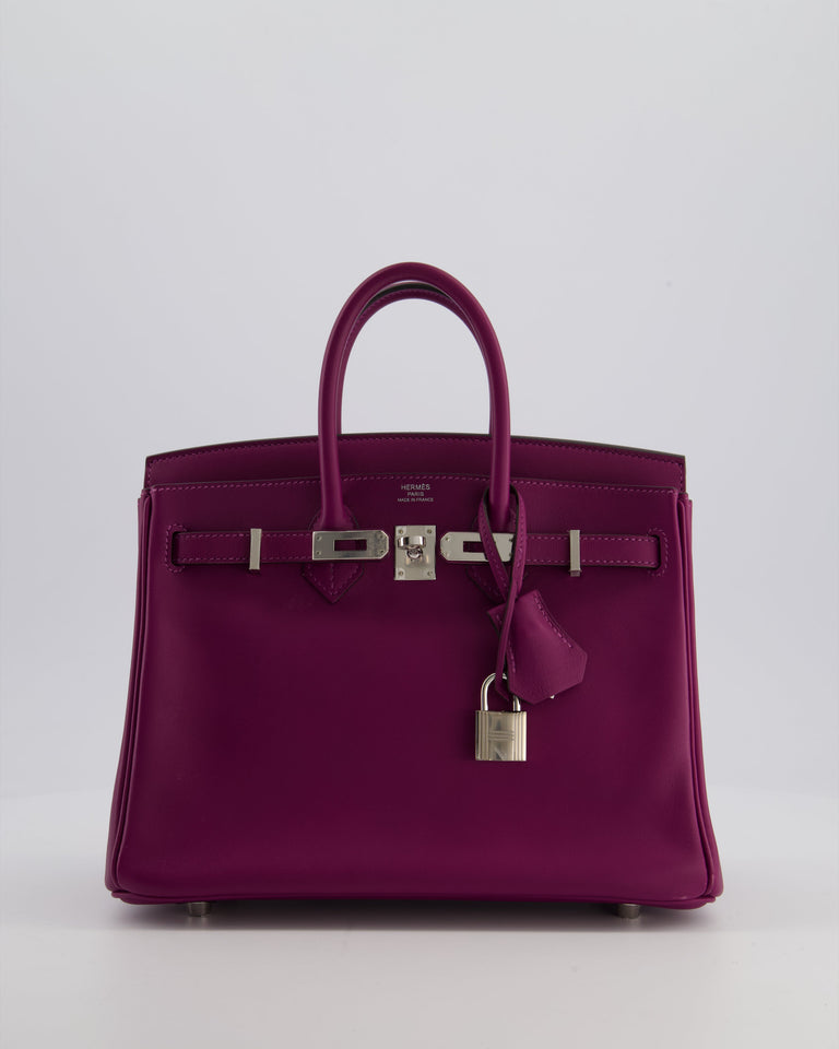 *FIRE PRICE* Hermes Birkin 25 Retourne Bag in Anemone Swift Leather with Palladium Hardware