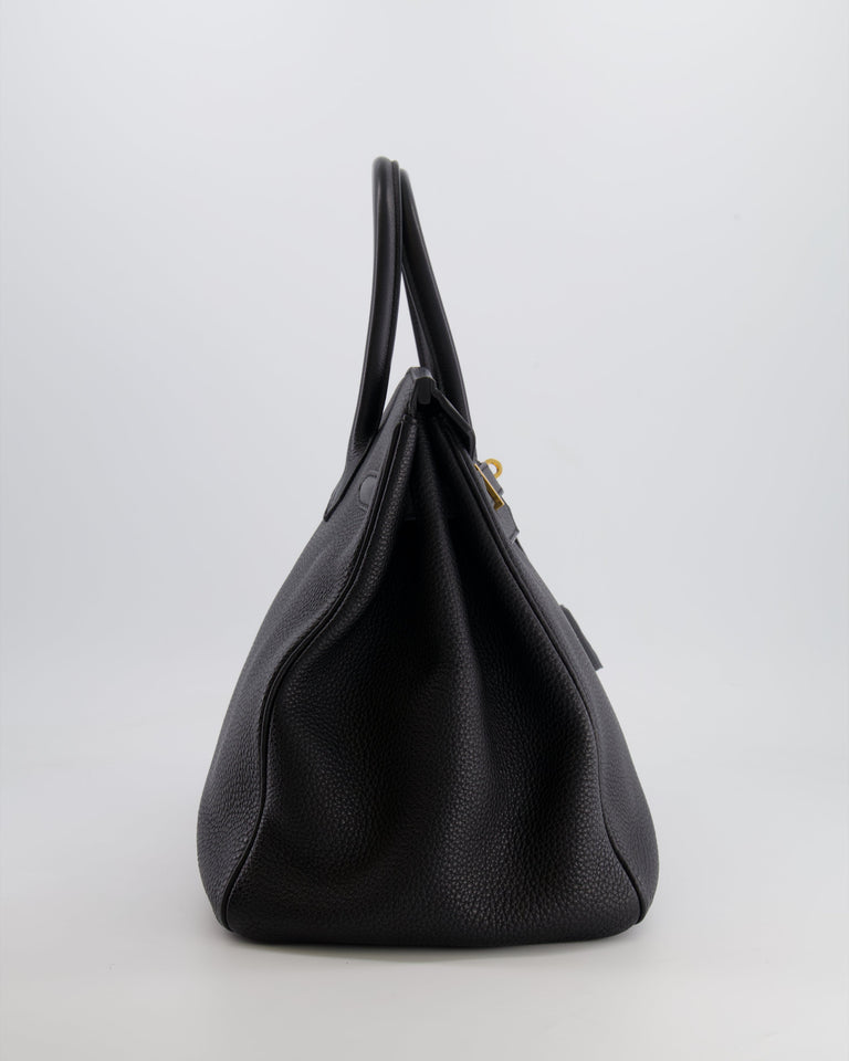 Hermes Birkin 35 Retourne Bag in Black Togo Leather with Gold Hardware