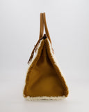 Hermes Birkin 35cm Bag in Sesame Swift and Twill H Canvas Fraye with Palladium Hardware