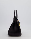 *HOT* Hermes Birkin 25 Retourne Bag in Prunoir Swift Leather with Gold Hardware