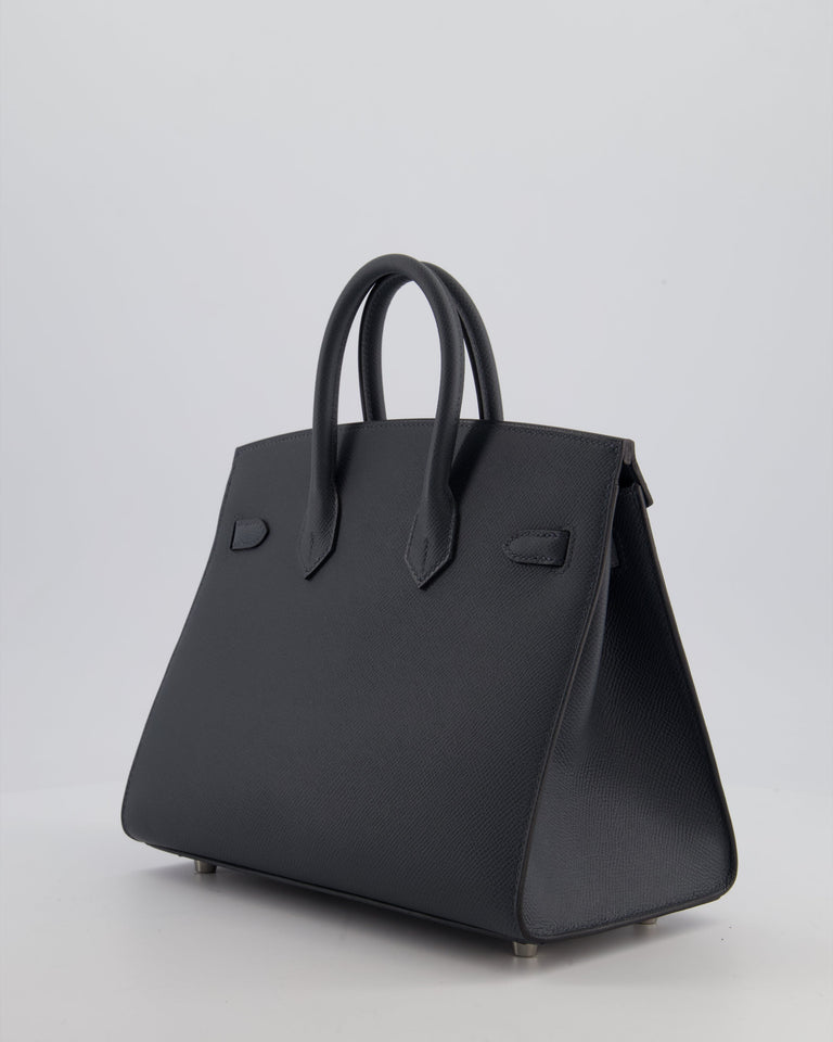 Hermes Birkin 25 Sellier Bag in Gris Misty Epsom Leather with Palladium Hardware