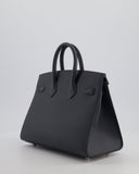 Hermes Birkin 25 Sellier Bag in Gris Misty Epsom Leather with Palladium Hardware