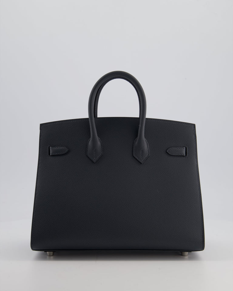 Hermes Birkin 25 Sellier Bag in Gris Misty Epsom Leather with Palladium Hardware