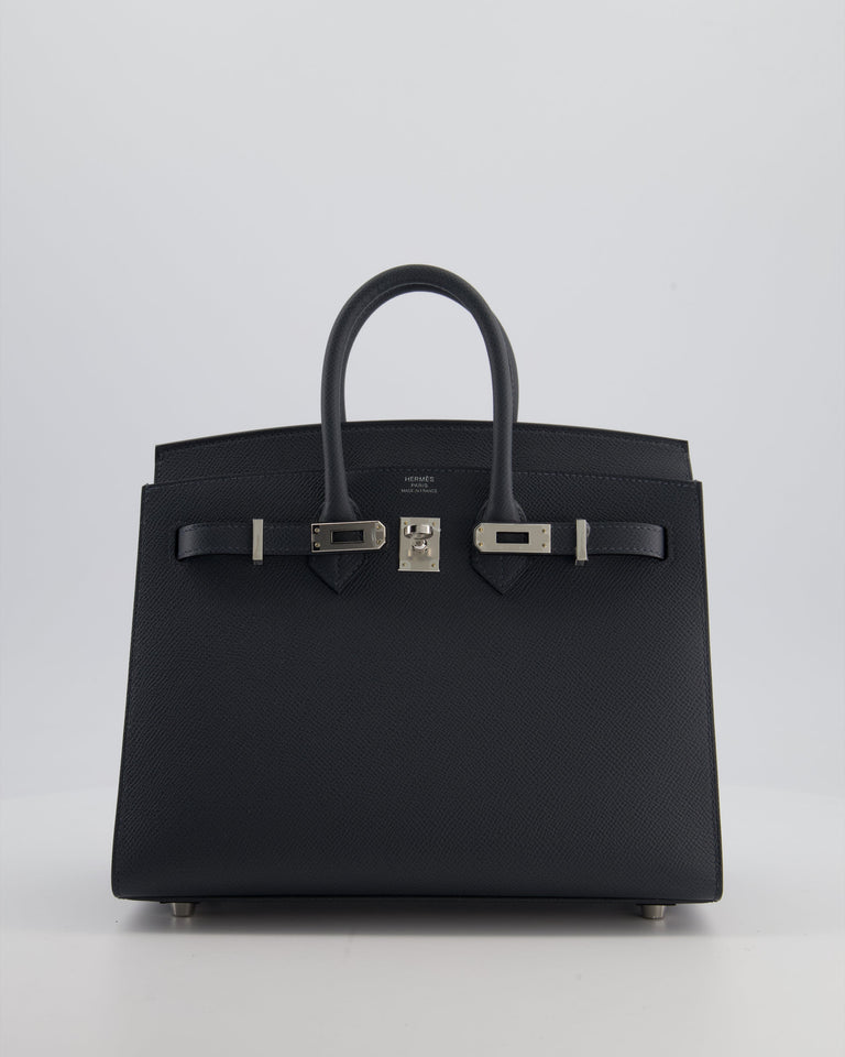 Hermes Birkin 25 Sellier Bag in Gris Misty Epsom Leather with Palladium Hardware