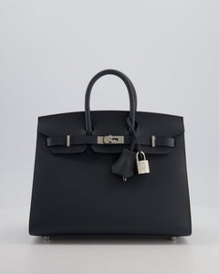 Hermes Birkin 25 Sellier Bag in Gris Misty Epsom Leather with Palladium Hardware