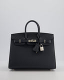 Hermes Birkin 25 Sellier Bag in Gris Misty Epsom Leather with Palladium Hardware